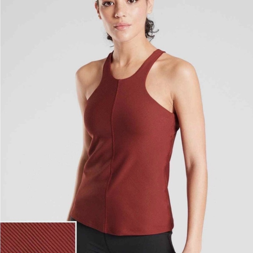 Athleta Intensity Support Top in SuperSonic Open Back Russet Brown